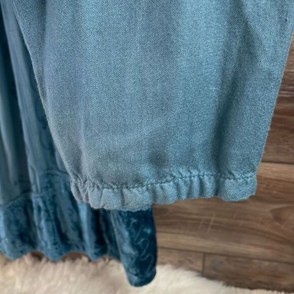 SOFT SURROUNDINGS Womens Rayon Velvet Embroidered Trim Tunic Top Boho Size L(?) - Picture 8 of 11